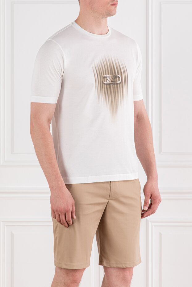 Zilli white cotton t-shirt with blurred print effect 189590 - photo 3