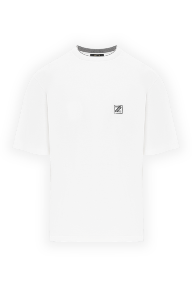 Zilli white cotton t-shirt with minimalist logo 189593 - photo 1