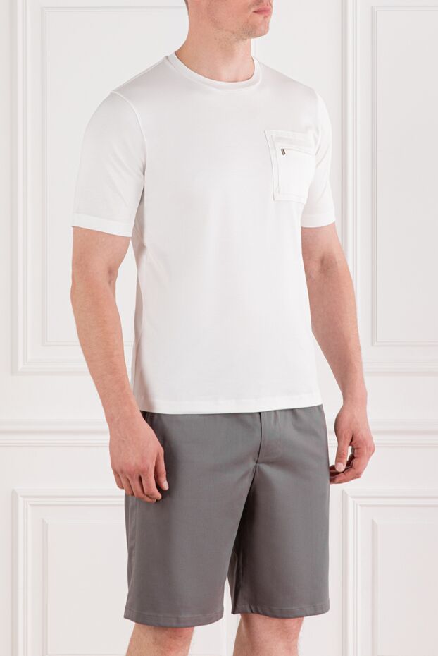 Zilli cotton t-shirt with a patch pocket with a zipper 189594 - photo 3