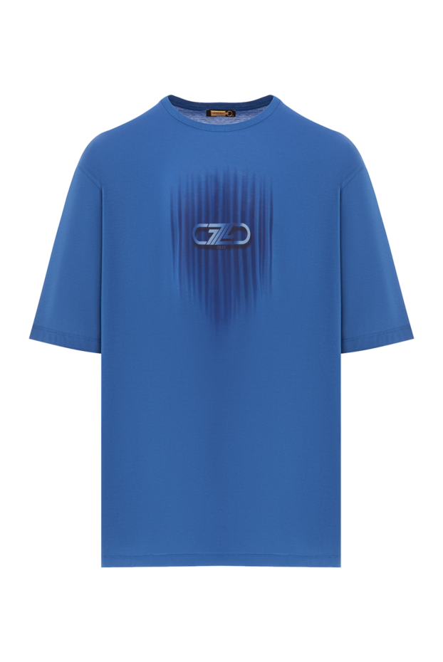 Zilli a laconic blue t-shirt with a logo in the same tone as the fabric 189596 - photo 1