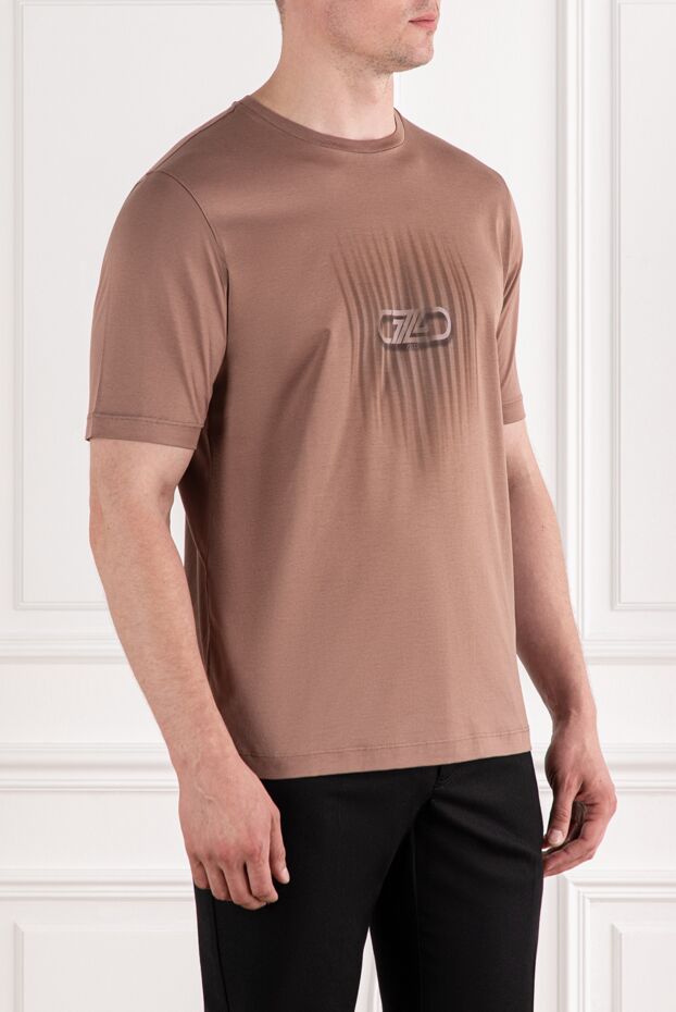 Zilli coffee-colored t-shirt with brand logo 189597 - photo 3