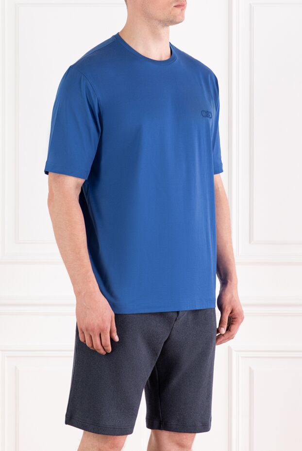 Zilli blue cotton t-shirt with embroidered logo 189599 - photo 3