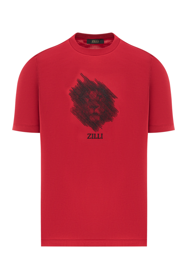 Zilli cotton t-shirt with graphic lion on red background 189608 - photo 1