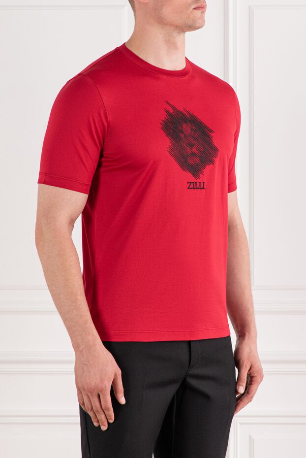 Zilli cotton t-shirt with graphic lion on red background 189608 - photo 3