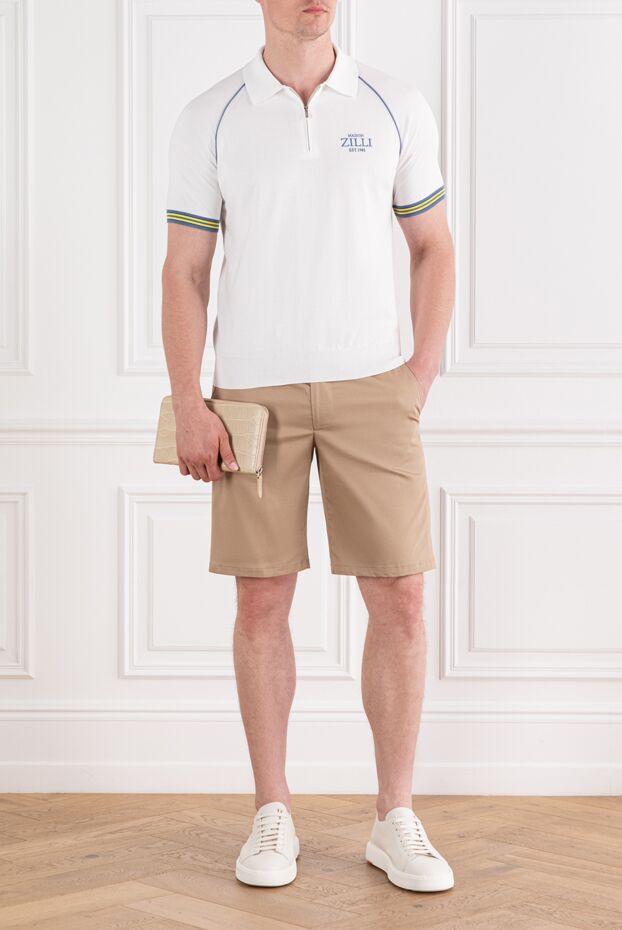 Zilli white polo with est 1965 embroidery and accent cuffs 189611 - photo 2