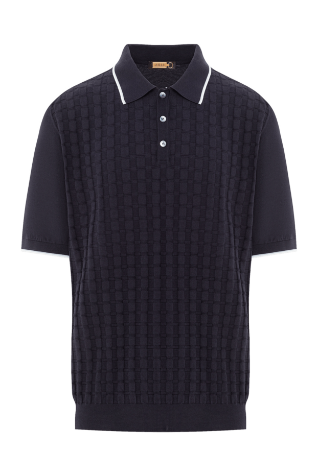 Zilli knitted polo with textured check and contrast trim on the collar 189614 - photo 1