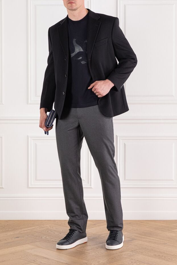 Zilli short sleeve jumper with raised leather applique on the chest 189619 - photo 2
