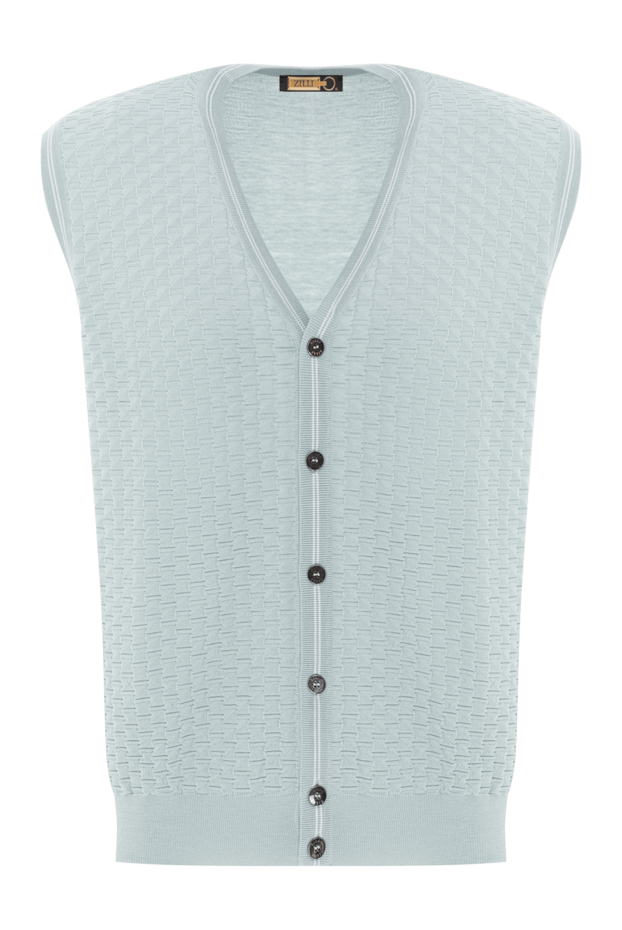 Zilli knitted light green vest with relief knitting and contrasting strip 189626 - photo 1