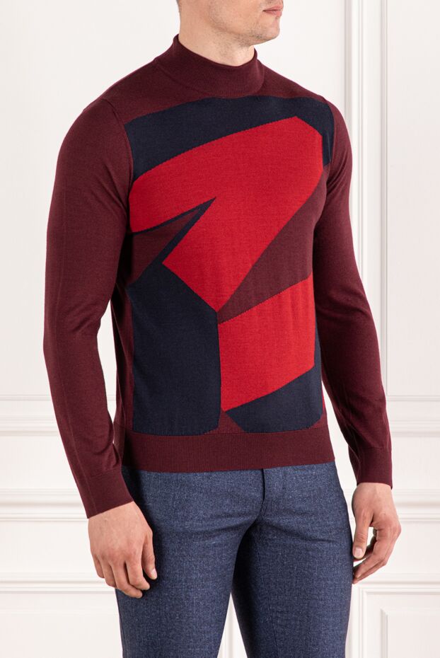 Zilli men's jumper with stand-up collar and geometric decor 189635 - photo 3