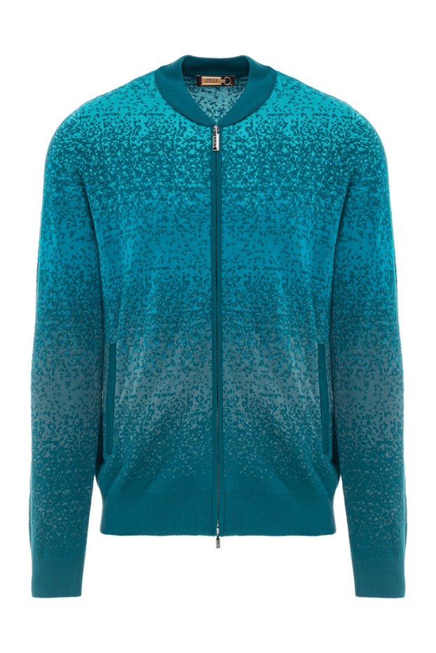 Zilli knitted cardigan with pixel print and ribbed collar green 189642 - photo 1