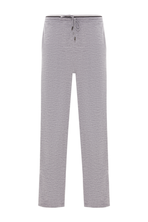 Zilli gray wool trousers with silk trim and drawstring 189644 - photo 1