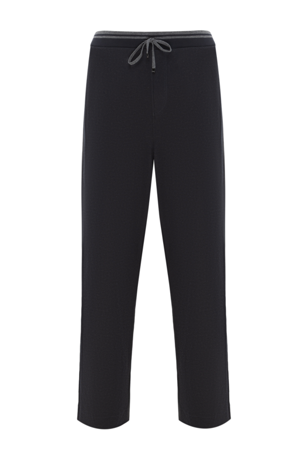 Zilli cotton and silk trousers with drawstrings and elastic waist blue 189645 - photo 1