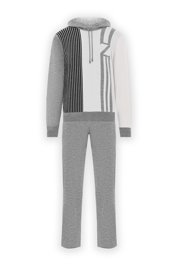 Zilli wool and silk suit with graphic hoodie and straight trousers 189646 - photo 1