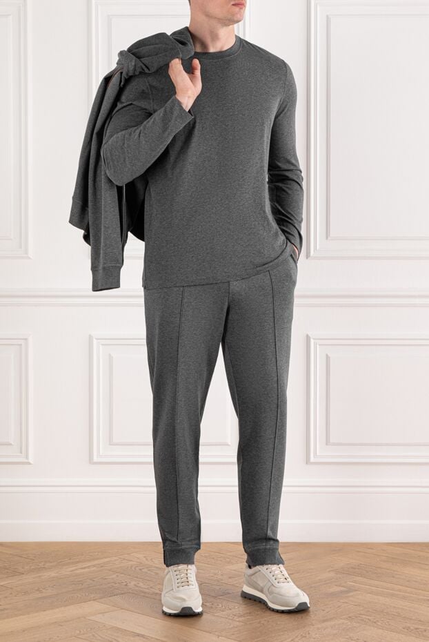 Sweatshirt made of cotton jersey in graphite shade - photo 2