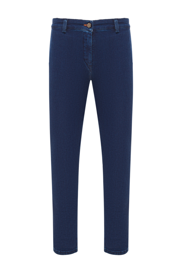 Scissor Scriptor men's dark blue jeans with flaps on the back pockets and contrast stitching 189701 - photo 1