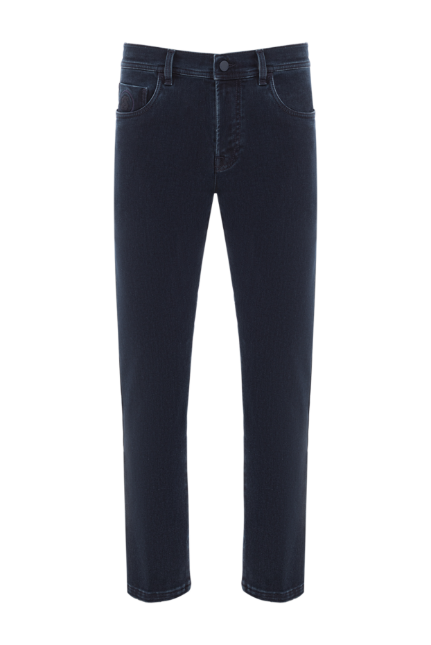 Dark blue jeans with branded embroidery on the back pocket - photo 1