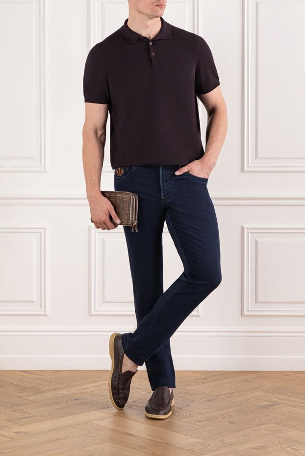 Scissor Scriptor dark blue jeans with contrasting embroidery and orange fittings 189722 - photo 2