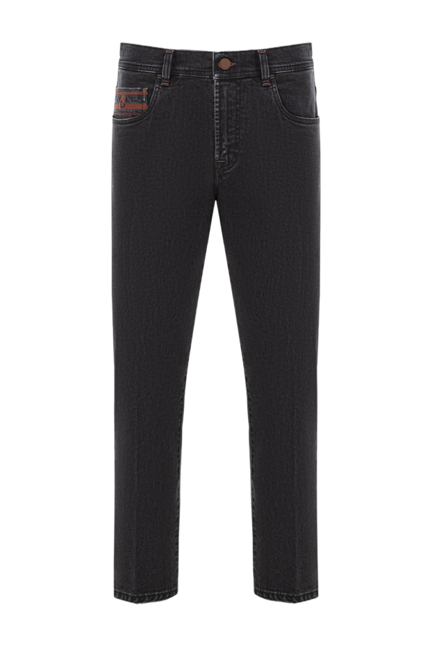 Scissor Scriptor dark grey jeans with designer embroidery and patch on the waist 189735 - photo 1