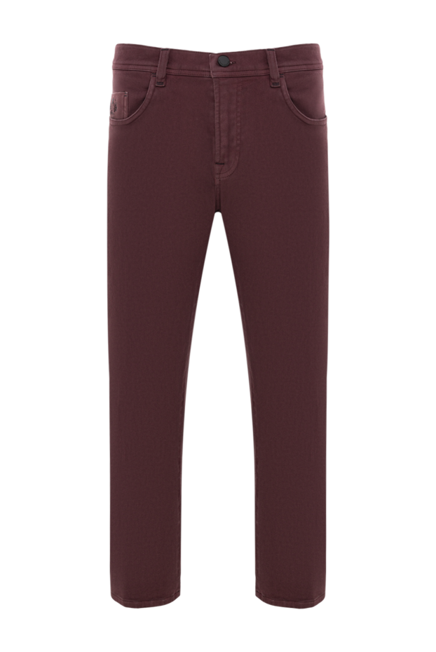 Scissor Scriptor wine-colored men's jeans with branded fittings 189740 - photo 1