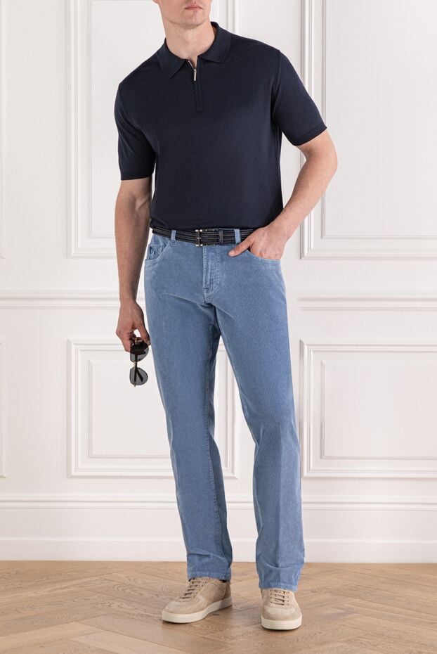 Scissor Scriptor basic blue cotton jeans with logo on the pocket 189743 - photo 2