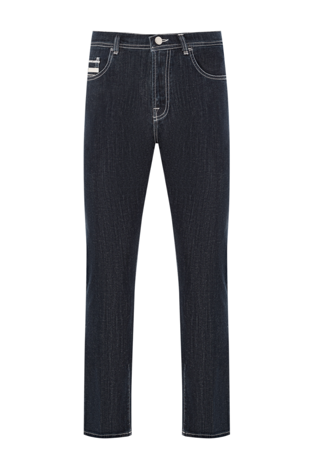 Scissor Scriptor dark blue jeans with embroidered white logo on back pockets 189756 - photo 1