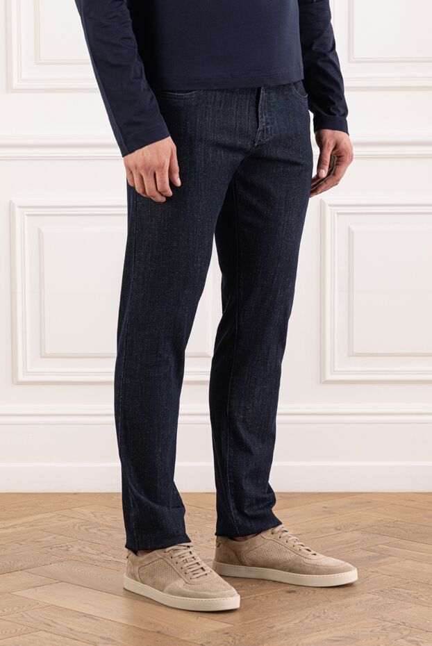 Scissor Scriptor deep dark blue jeans made from quality denim without contrast or decoration 189757 - photo 3