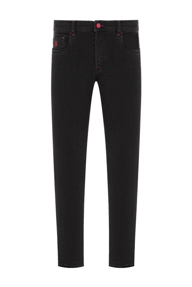 Scissor Scriptor men's jeans in black with red trim and embroidery on the mini pocket 189808 - photo 1