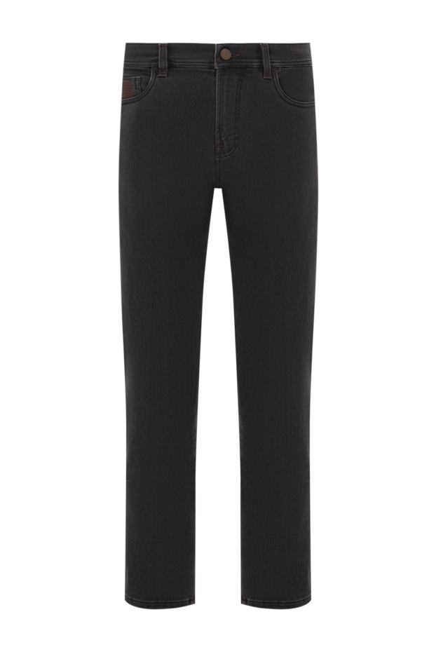Scissor Scriptor black men's jeans made of stretch denim with branded trim 189812 - photo 1