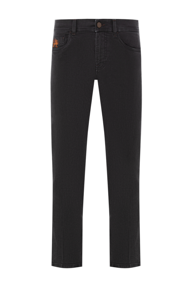 Scissor Scriptor tapered black jeans with orange embroidery and embossed crest 189813 - photo 1