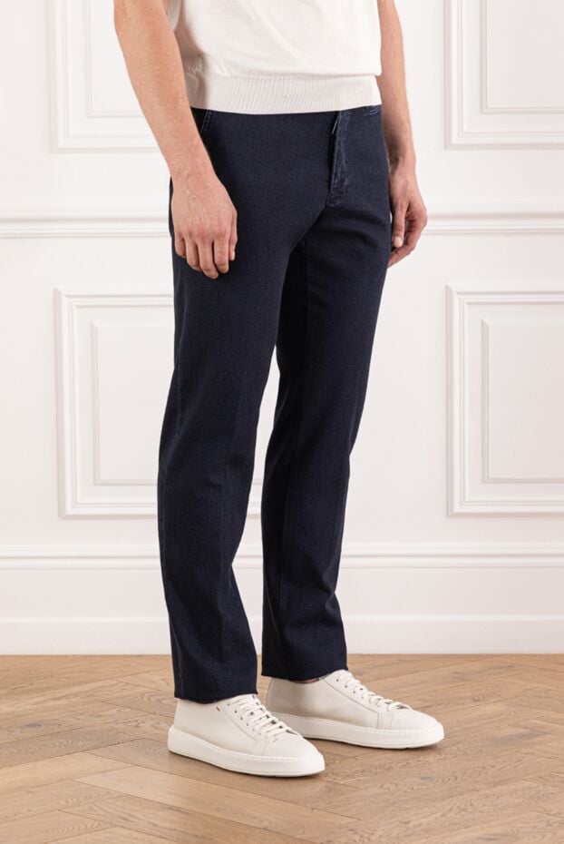 Scissor Scriptor dark blue jeans with elastic waistband and decorative stitching 189855 - photo 3