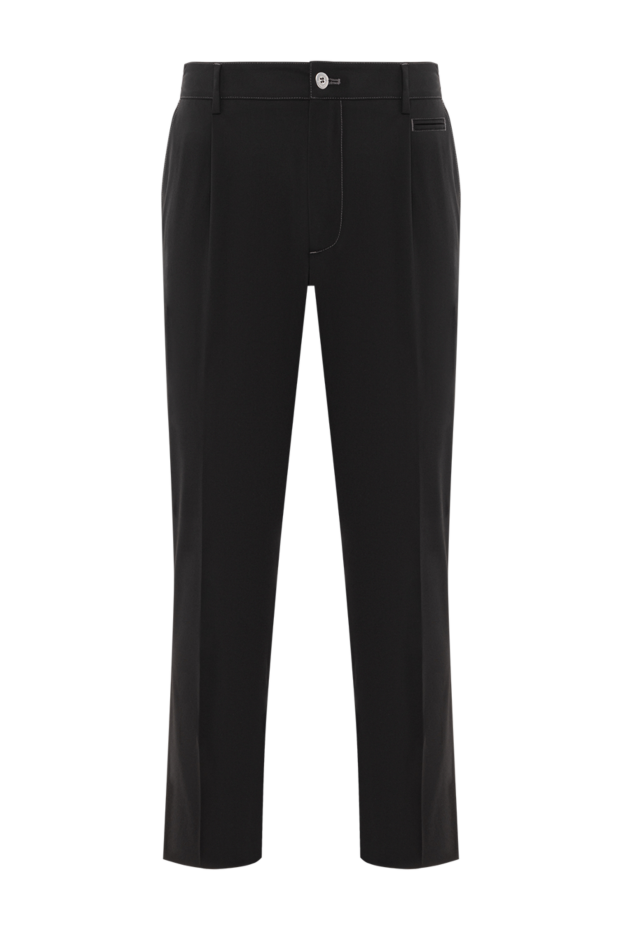 Scissor Scriptor men's trousers of a strict silhouette made of thick black wool 189864 - photo 1