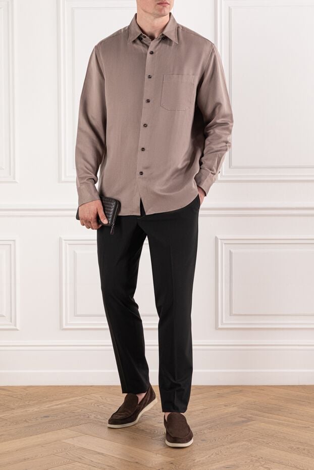 Scissor Scriptor men's trousers of a strict silhouette made of thick black wool 189864 - photo 2