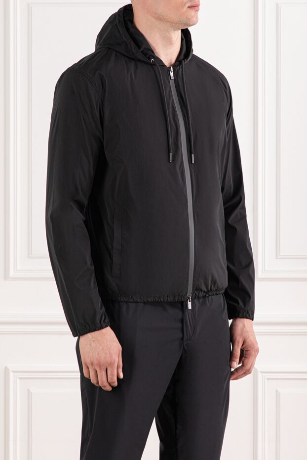 Tombolini lightweight black jacket with hood and front zip 189909 - photo 3