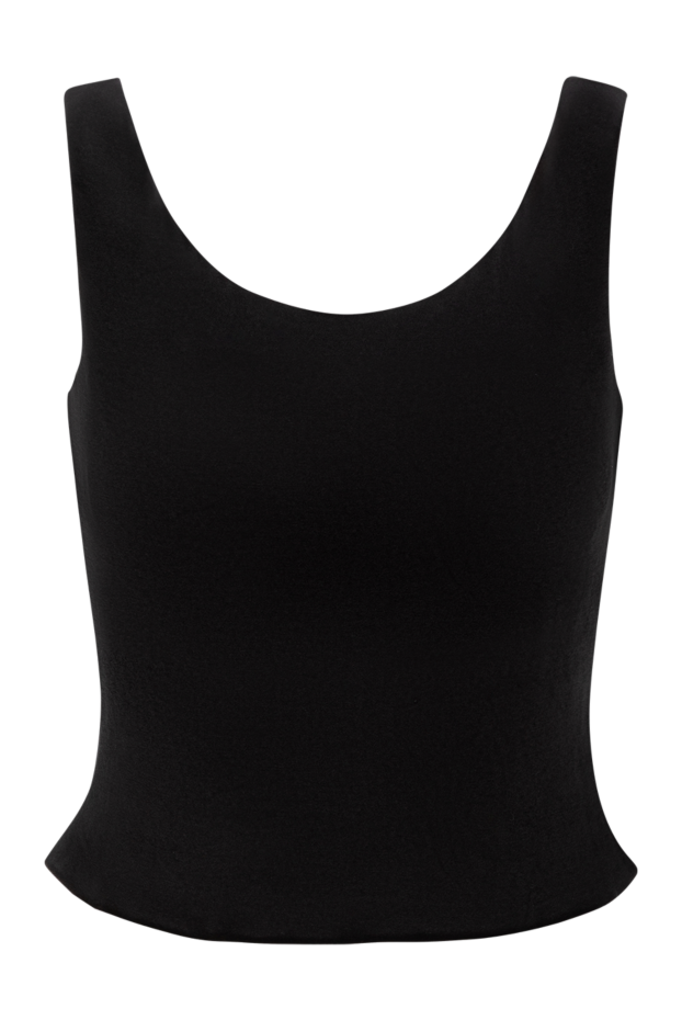 Balenciaga basic women's black crop top with a deep round neckline 189934 - photo 1