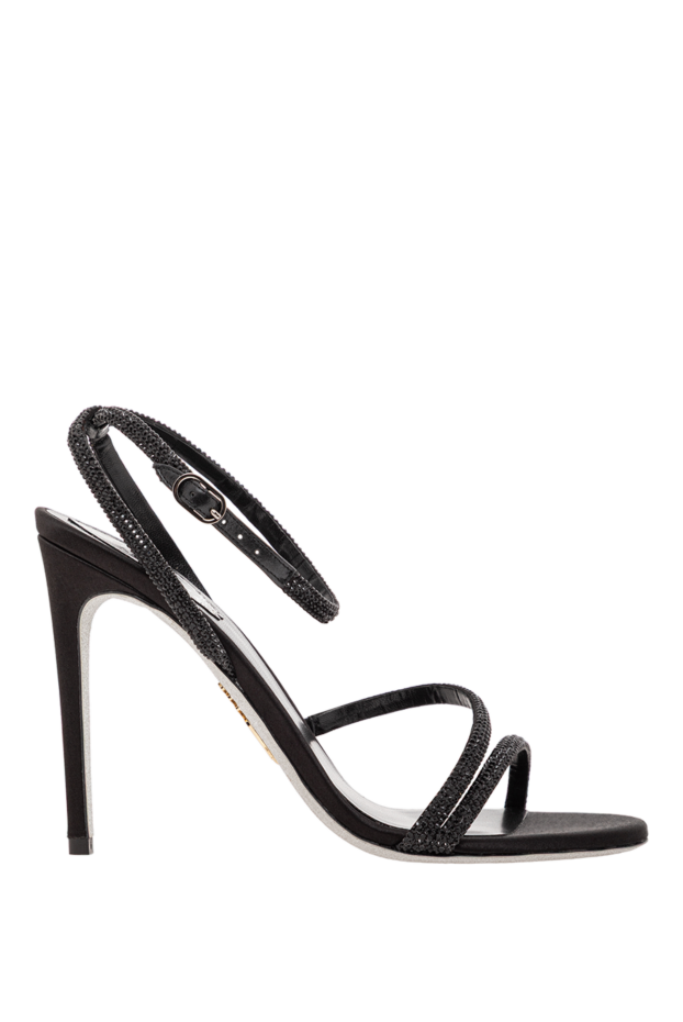 Rene Caovilla black stiletto sandals with crystals 189943 - photo 1