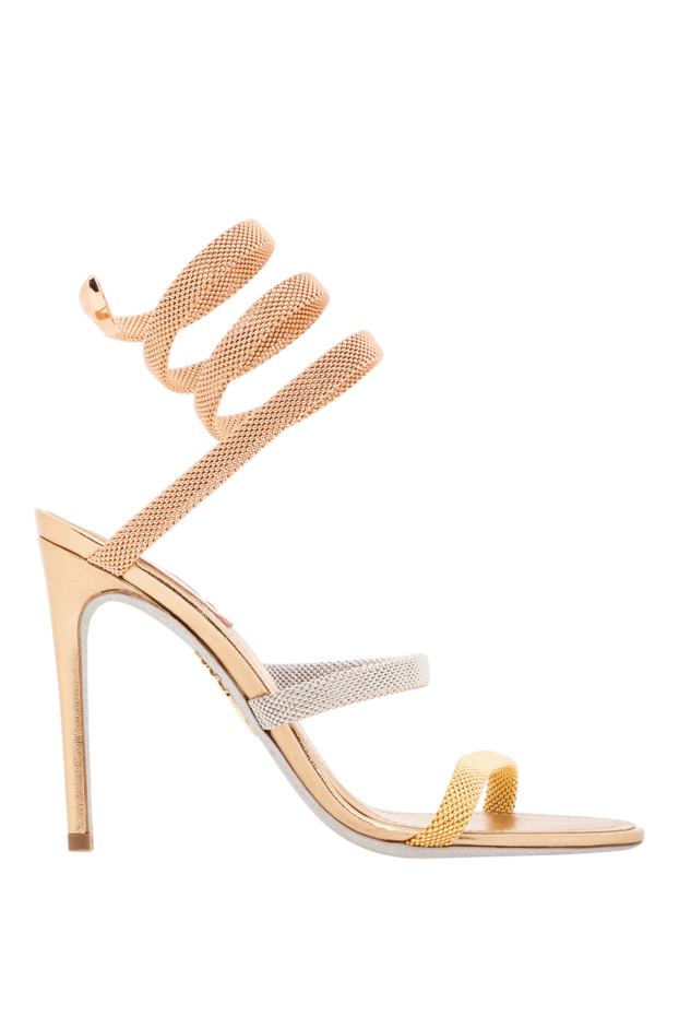 Rene Caovilla stiletto heel sandals with gold and silver weave and spiral lacing 189947 - photo 1