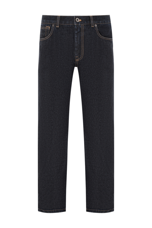 Brioni men's jeans made of thick denim with a high waist and textured stitching 189977 - photo 1