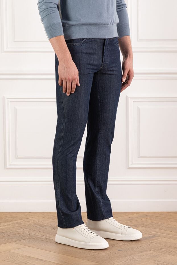 Brioni blue jeans made of cotton and cashmere with a soft pile effect 189979 - photo 3