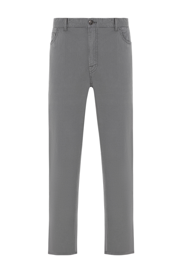 Brioni gray cotton trousers with a classic straight line silhouette 189981 - photo 1