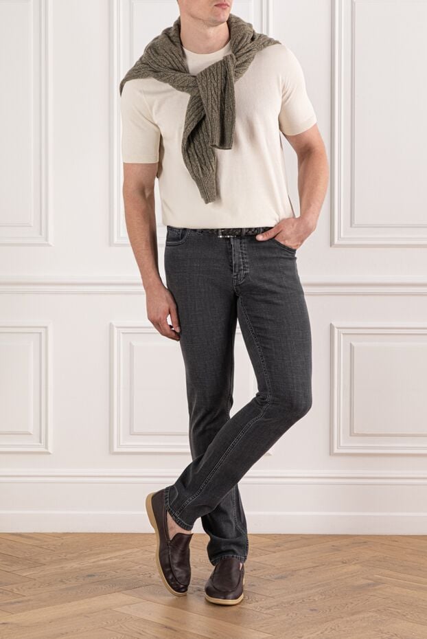 Brioni skinny jeans with grey stonewash effect and contrast stitching 189984 - photo 2