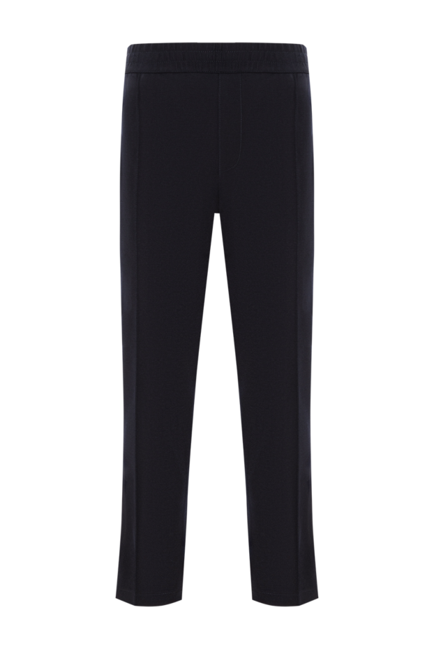 Brioni straight-leg cotton trousers in dark blue with elasticated waistband 189999 - photo 1
