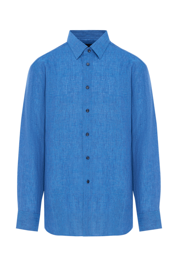 Brioni deep blue linen shirt 190001 - photo 1