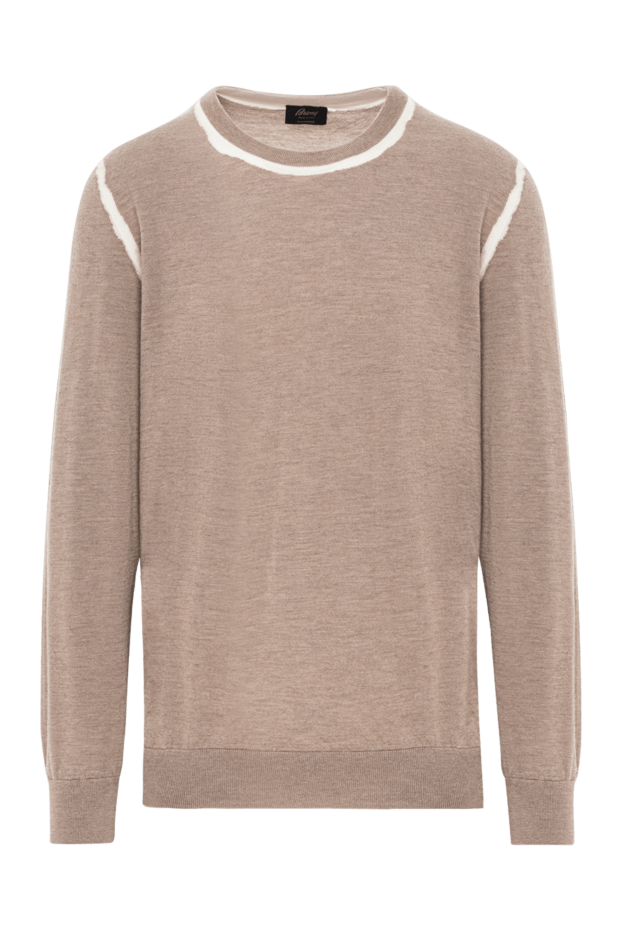 Brioni beige cashmere jumper with white accents along the seam 190057 - photo 1