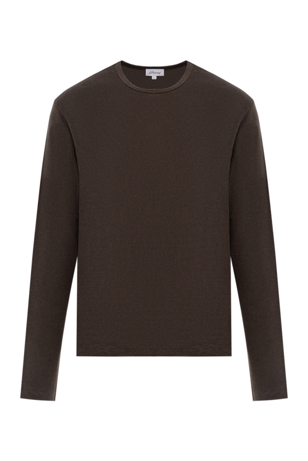 Brioni sweatshirt made of soft linen in chocolate color with a minimalist silhouette 190064 - photo 1