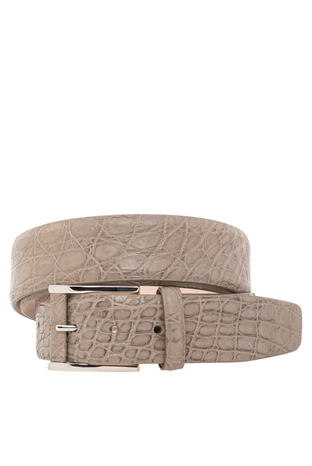 Cesare di Napoli men's handcrafted crocodile leather belt in mocha shade 190078 - photo 1