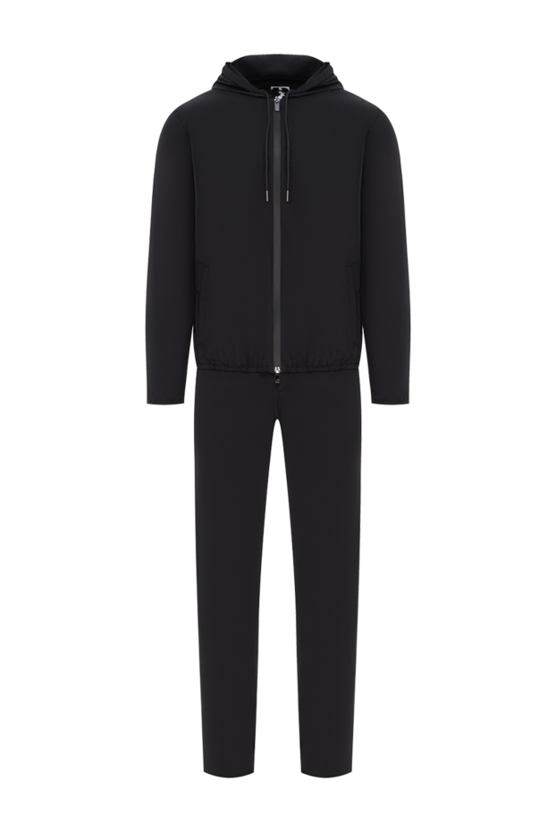 Tombolini black tracksuit with hood and zipper made of lightweight fabric 190098 - photo 1