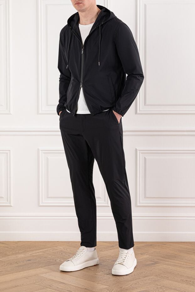 Tombolini black tracksuit with hood and zipper made of lightweight fabric 190098 - photo 2
