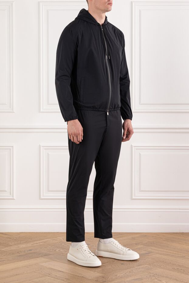 Tombolini black tracksuit with hood and zipper made of lightweight fabric 190098 - photo 3