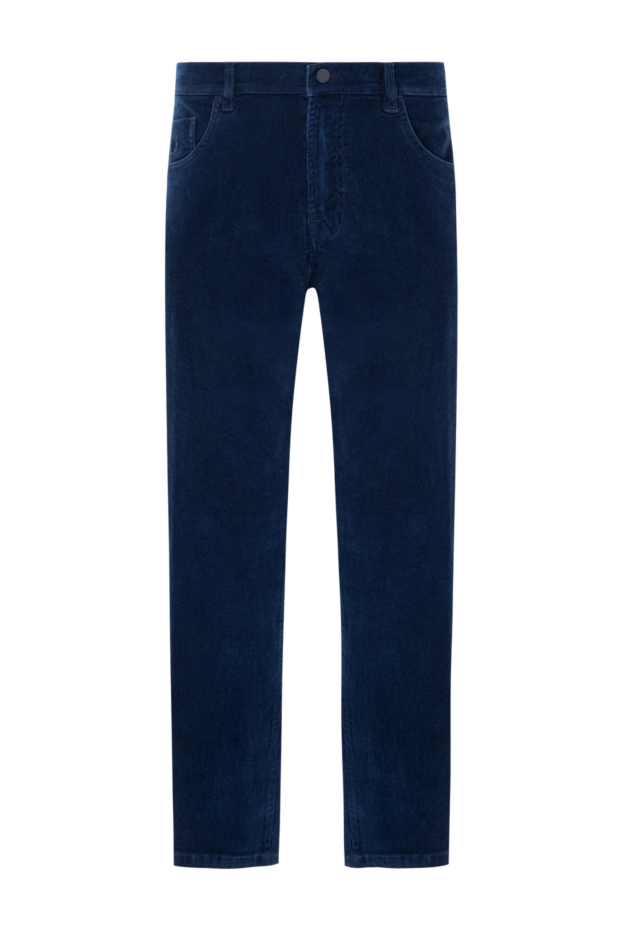 Scissor Scriptor dark blue corduroy jeans with a classic fit 190101 - photo 1
