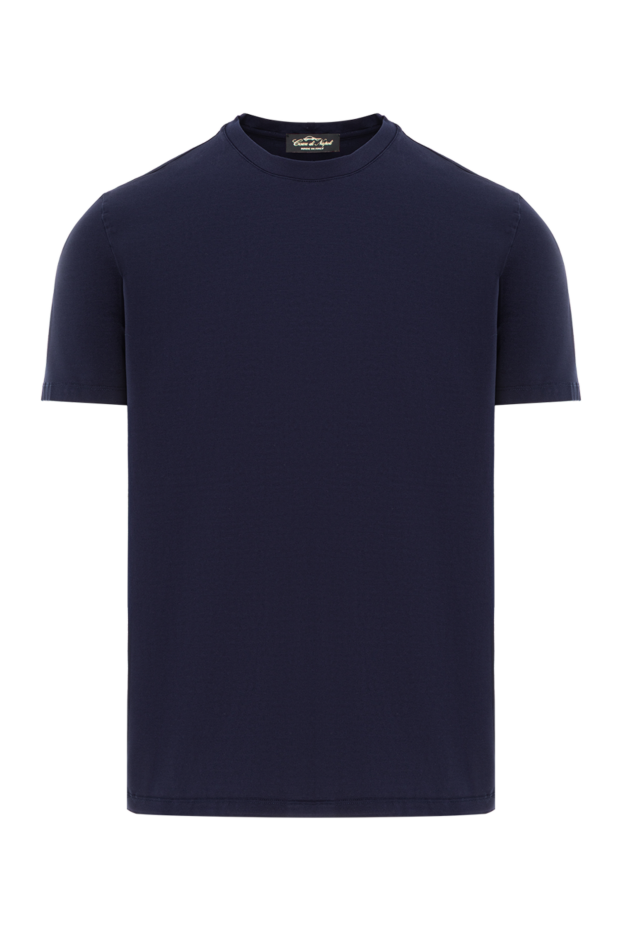 Cesare di Napoli cotton t-shirt in dark blue with minimalist design 190116 - photo 1
